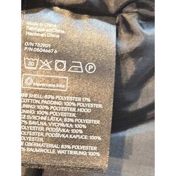 H&M Mens Parka Jacket XL Hooded Winter Coat Brown Faux Fur Lined Heavy Warm - Picture 12 of 13